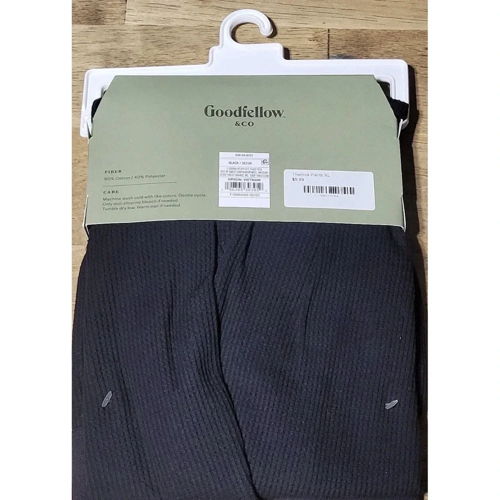 Goodfellow & Co Mens XL Black Thermal Pant Base Layer Long Johns Waffle Knit NEW
